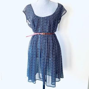 Patterson J Kincaid PJK mini dress blue boho small
